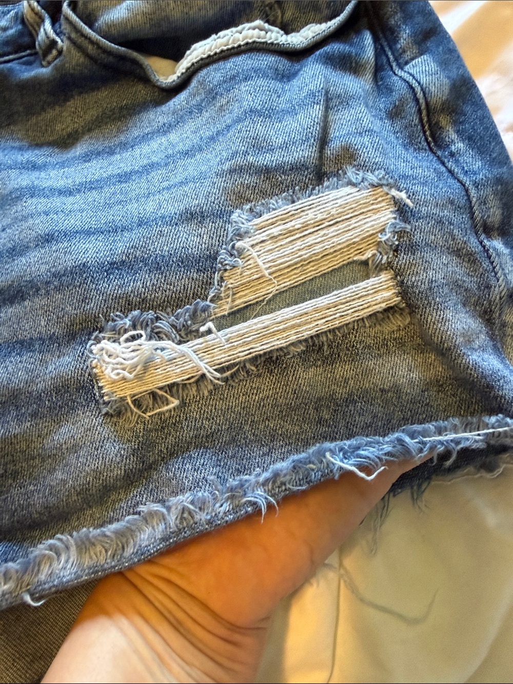 KanCan Blue Washed Distressed Denim Jeans with metal Logo Plate - Picture 7 of 12